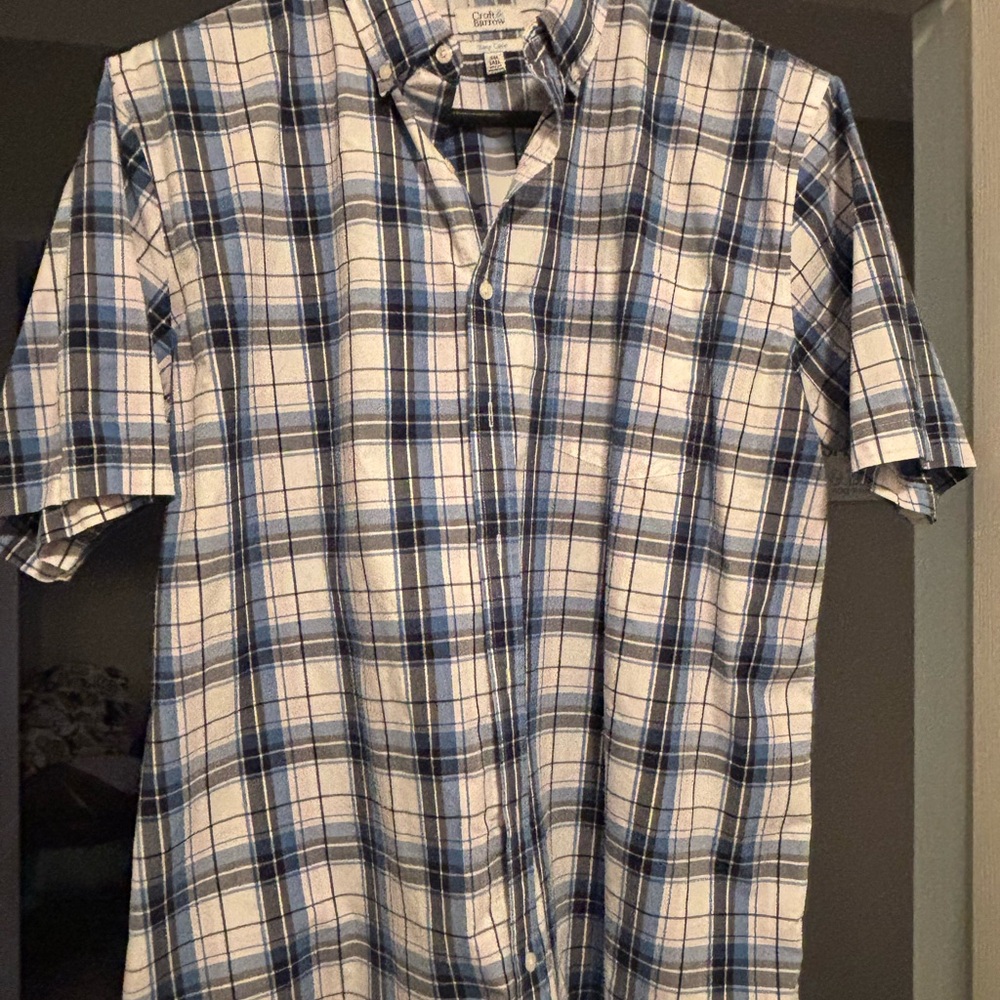 Croft & Barrow Navy and White Checkered Shirt